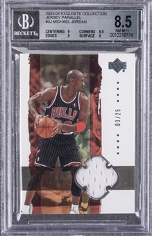 2003-04 UD "Exquisite Collection" Jersey Parallel #3-J Michael Jordan Game Used Patch Card (#03/25) – BGS NM-MT+ 8.5
